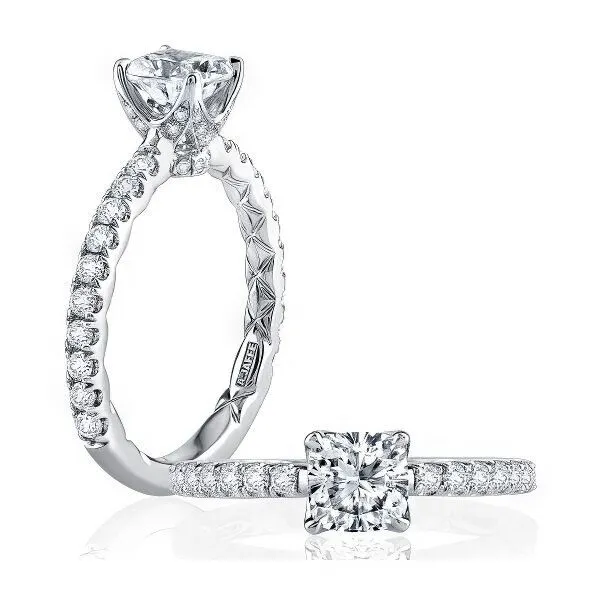 18K Solitaire Semi-mount Engmt. Ring by A.Jaffe Goldmart Jewelers Redding, CA