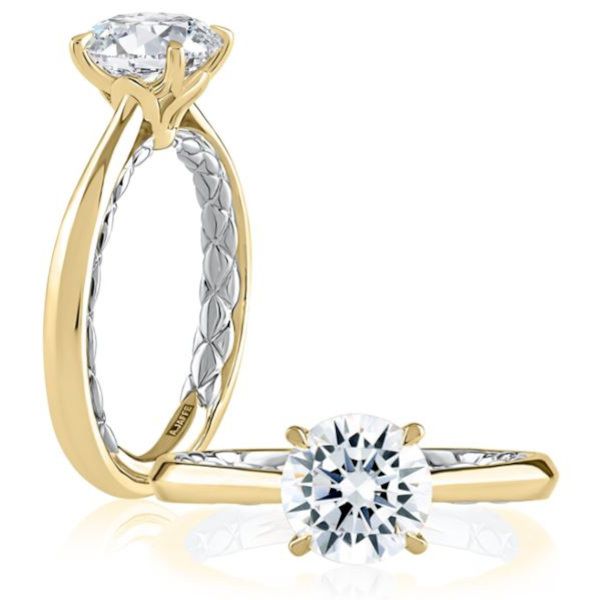 18K Engagement Semi Ring by A.Jaffe Goldmart Jewelers Redding, CA