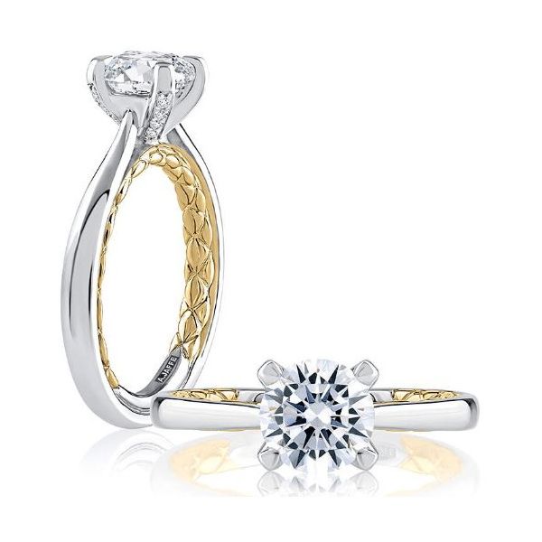 18K Solitaire Engagement Semi Ring by A.Jaffe Goldmart Jewelers Redding, CA