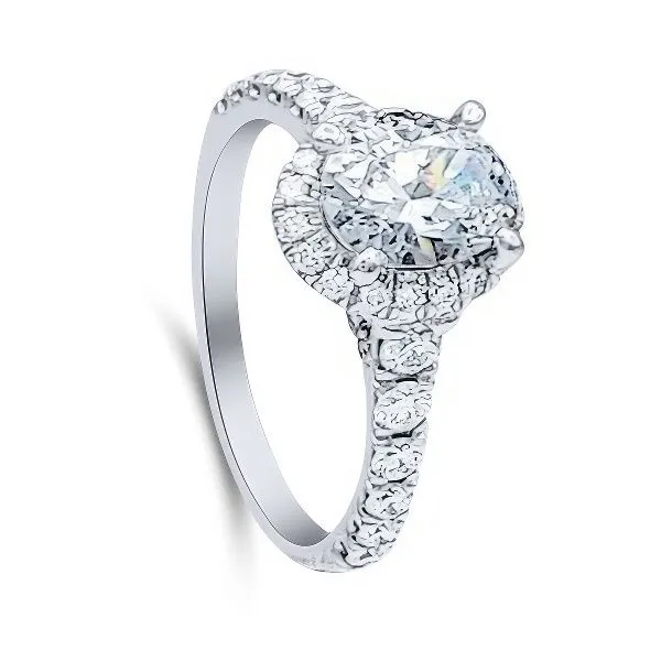 14K Halo Semi-mount Engmt. Ring by Gabriel Goldmart Jewelers Redding, CA