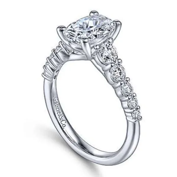 Astounding, 14K Shared Prong Engagement Ring by Gabriel Goldmart Jewelers Redding, CA