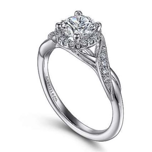 Beautiful, graceful design 14K Engagement Ring by Gabriel Goldmart Jewelers Redding, CA