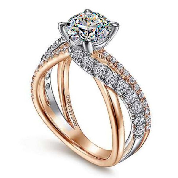 14K Free Form Semi-mount Engagement Ring by Gabriel Goldmart Jewelers Redding, CA
