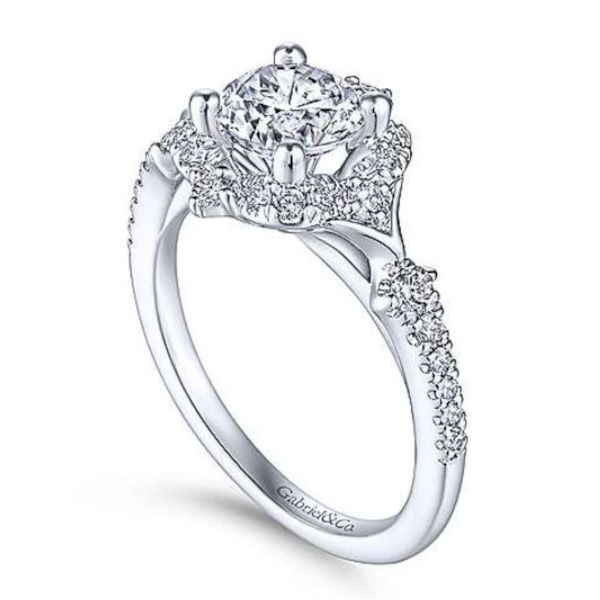 Vintage Inspired, 14K Halo Engagement Ring by Gabriel Goldmart Jewelers Redding, CA