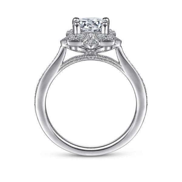 14K Vintage Inspired Semi-mount Engmt. Ring by Gabriel Image 2 Goldmart Jewelers Redding, CA