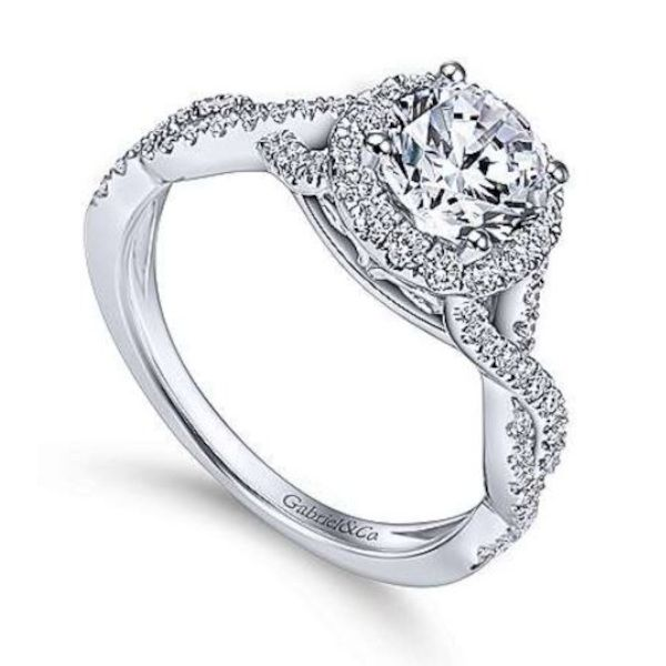 Shimmering, 14K  Halo Engagement Ring by Gabriel Goldmart Jewelers Redding, CA