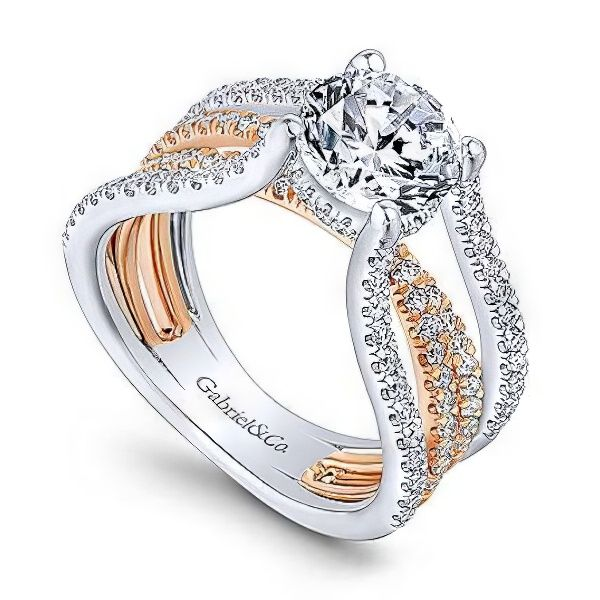 14K Diamond Engagement Ring by Gabriel & Co. Goldmart Jewelers Redding, CA