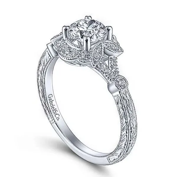 14K Victorian style Semi-mount Engagement Ring by Gabriel Goldmart Jewelers Redding, CA