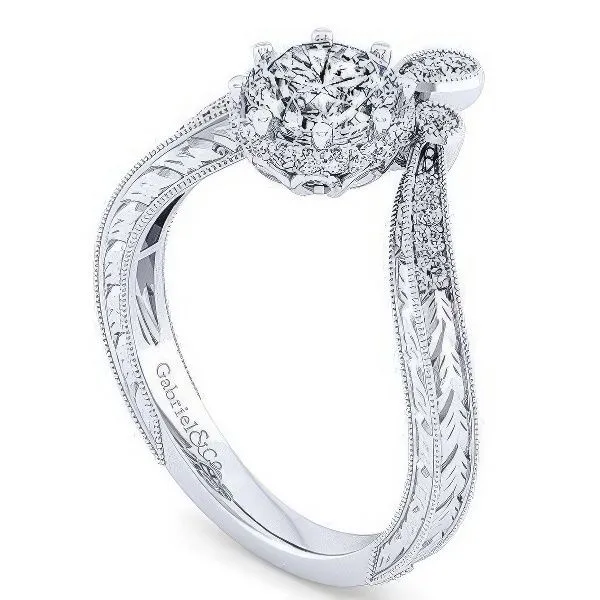 14K Victorian Inspired Diamond Engmt. Ring by Gabriel Goldmart Jewelers Redding, CA