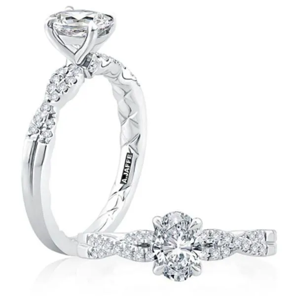 18K Semi-mount Modern Engagement Ring by A.Jaffe Goldmart Jewelers Redding, CA