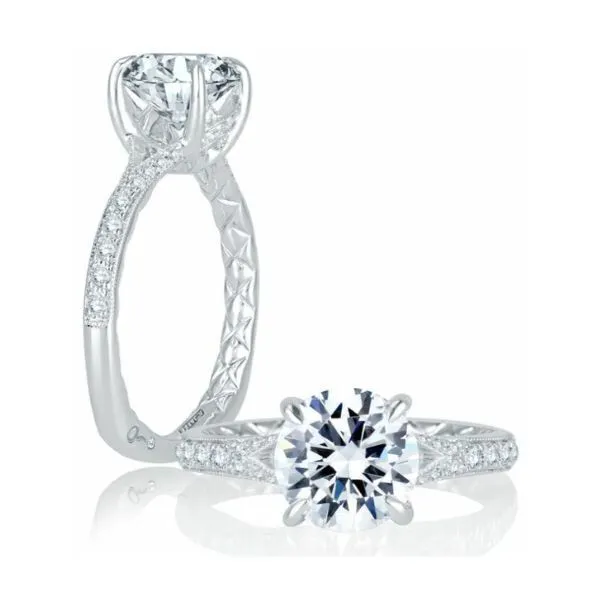 18K Modern Engagement Ring by A.Jaffe Goldmart Jewelers Redding, CA