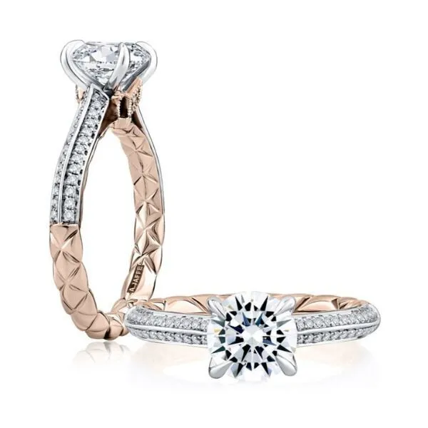 18K Halo Engagement Ring by A.Jaffe Goldmart Jewelers Redding, CA