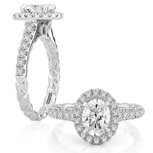 18K Halo Engagement Ring by A.Jaffe Goldmart Jewelers Redding, CA