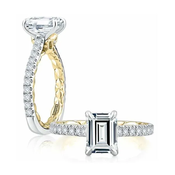 18K Halo Engagement Ring by A.Jaffe Goldmart Jewelers Redding, CA