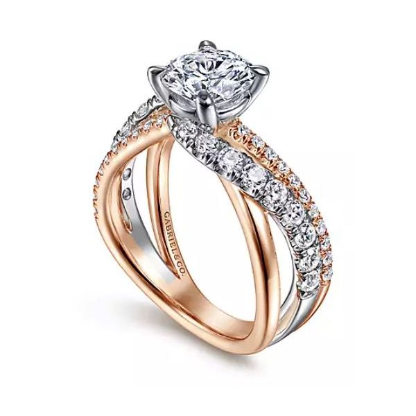 Remarkable, 14K Gabriel Engagement ring by Gabriel & Co. Goldmart Jewelers Redding, CA