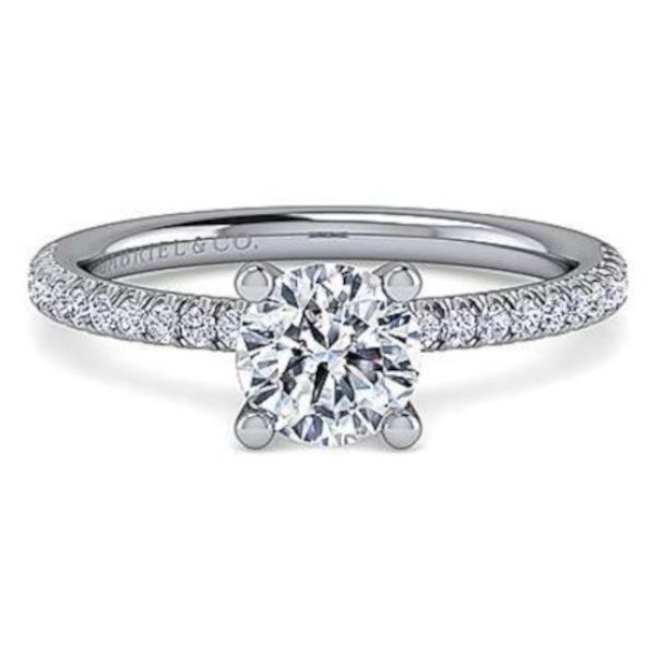 14K Hidden Halo Engagement Ring  by Gabriel & Co. Goldmart Jewelers Redding, CA