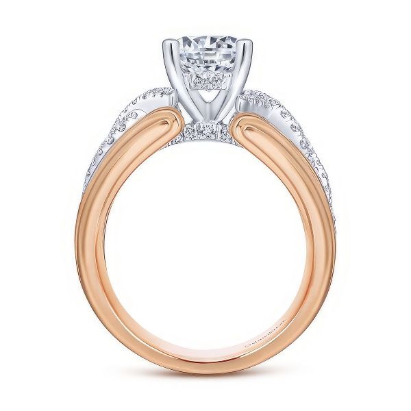 14K Twisted, Diamond Semi-Mount Engmt. Ring by Gabriel Image 2 Goldmart Jewelers Redding, CA