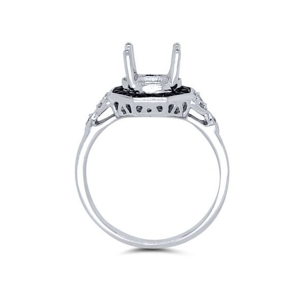 14K Blue Sapphire Halo Semi Mount Ring – GM Signature Image 2 Goldmart Jewelers Redding, CA