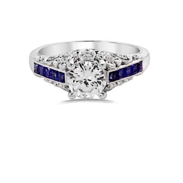 14K Vintage style Semi-mount Ring w/Sapphires by Costar Goldmart Jewelers Redding, CA