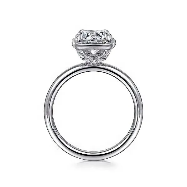 14K Semi-mount Diamond Halo Ring by Gabriel & Co. Image 2 Goldmart Jewelers Redding, CA