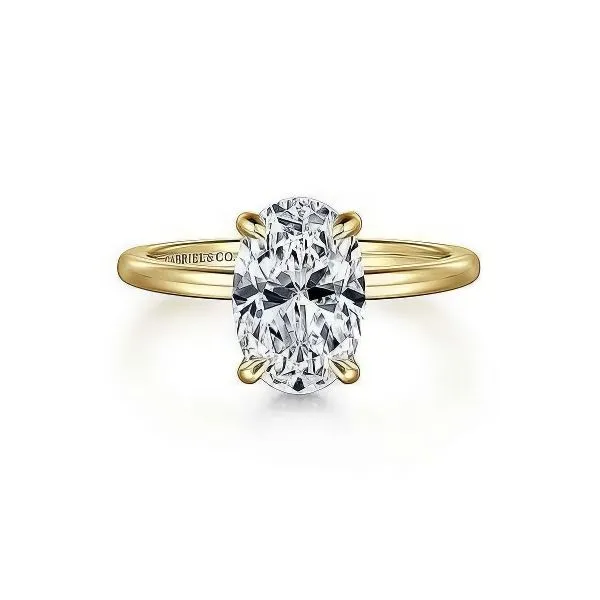 14K Hidden Halo Diamond Semi-Mount by Gabriel Goldmart Jewelers Redding, CA