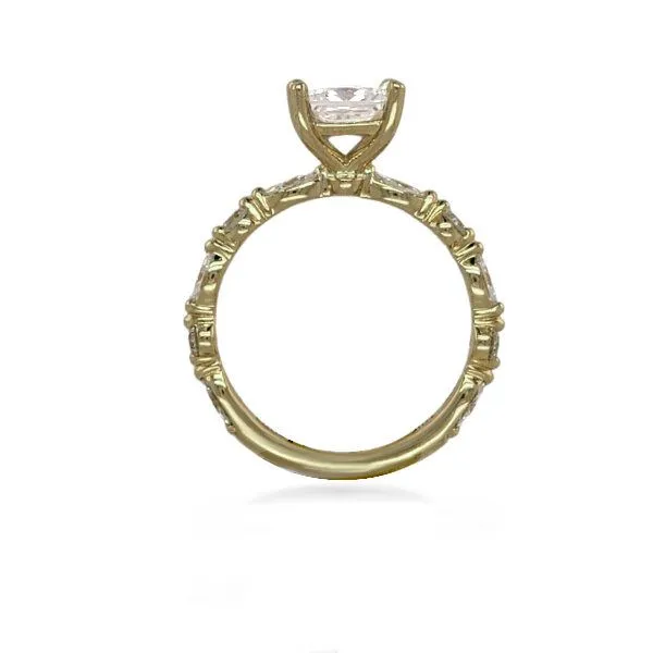 18K Princess Semi-mount ring w/side Diamonds by A.Jaffe Image 2 Goldmart Jewelers Redding, CA