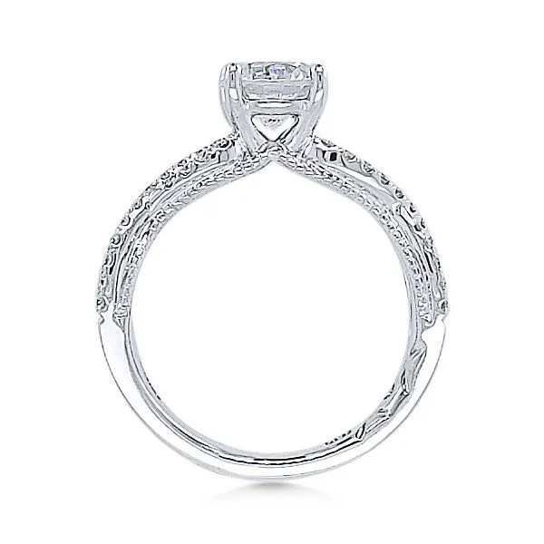 18K Semi-mount Twist Engagement Ring by A.Jaffe Image 2 Goldmart Jewelers Redding, CA