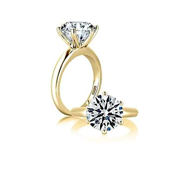 18K Solitaire Semi-mount Engagement Ring by A.Jaffe Goldmart Jewelers Redding, CA