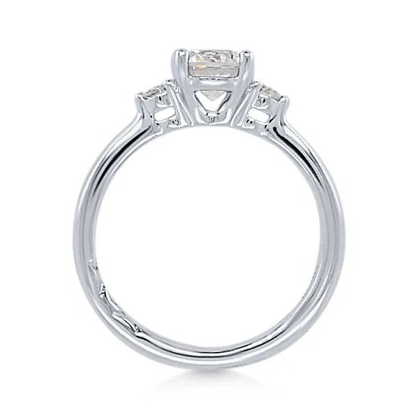 18K Three gem Sem-mount Engagement Ring by A.Jaffe Image 2 Goldmart Jewelers Redding, CA