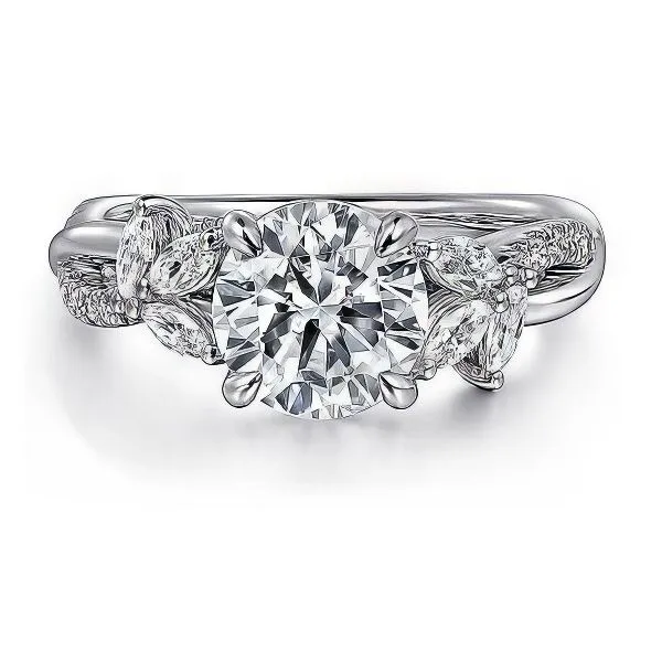 14K Semi-mount Floral Ring by Gabriel & Co. Goldmart Jewelers Redding, CA