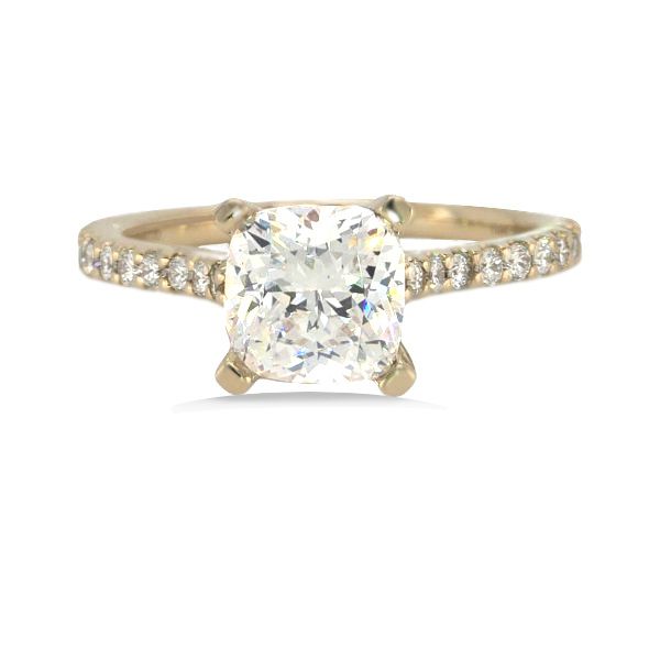 14K Semi-mount Cushion Engagement Ring by Gabriel