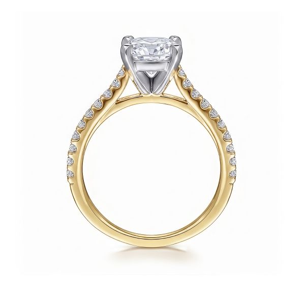 14K Semi-mount Cushion Engagement Ring by Gabriel Image 4 Goldmart Jewelers Redding, CA