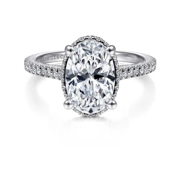 14K Hidden Halo Semi-mount Engagement Ring by Gabriel Goldmart Jewelers Redding, CA