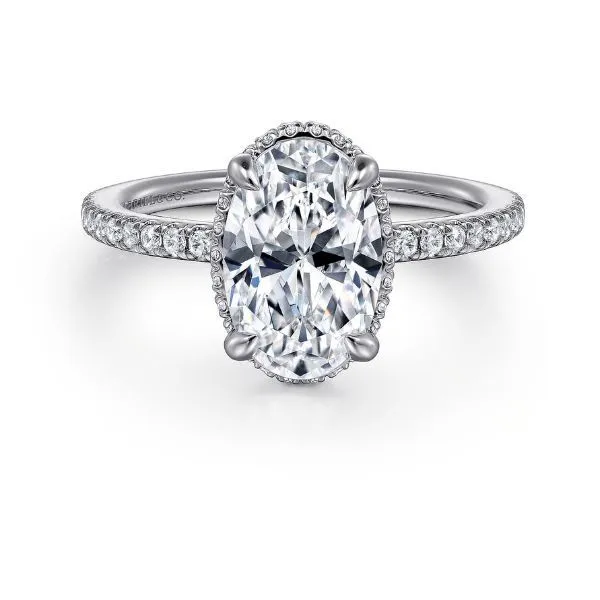 14K Hidden Halo Semi-mount Engagement Ring by Gabriel Goldmart Jewelers Redding, CA