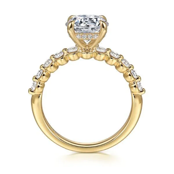 14K Semi-mount Hidden Halo Engagement Ring by Gabriel Image 2 Goldmart Jewelers Redding, CA
