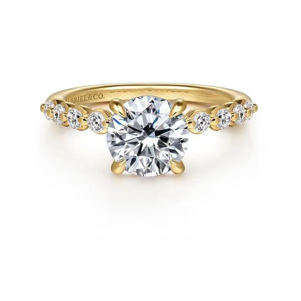 14K Semi-mount Hidden Halo Engagement Ring by Gabriel Goldmart Jewelers Redding, CA