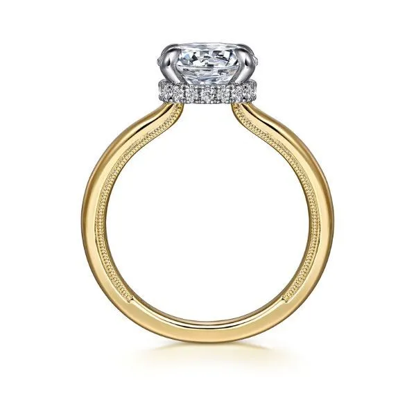 14K Hidden Halo Semi-mount Engagement Ring by Gabriel. Image 2 Goldmart Jewelers Redding, CA
