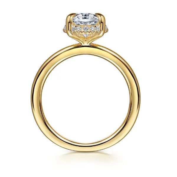 14K Hidden Halo Semi-mount Engagement Ring by Gabriel Image 2 Goldmart Jewelers Redding, CA