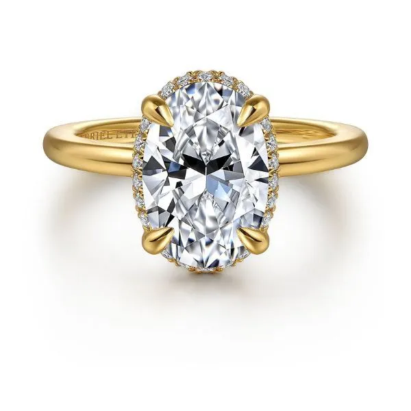14K Hidden Halo Semi-mount Engagement Ring by Gabriel Goldmart Jewelers Redding, CA