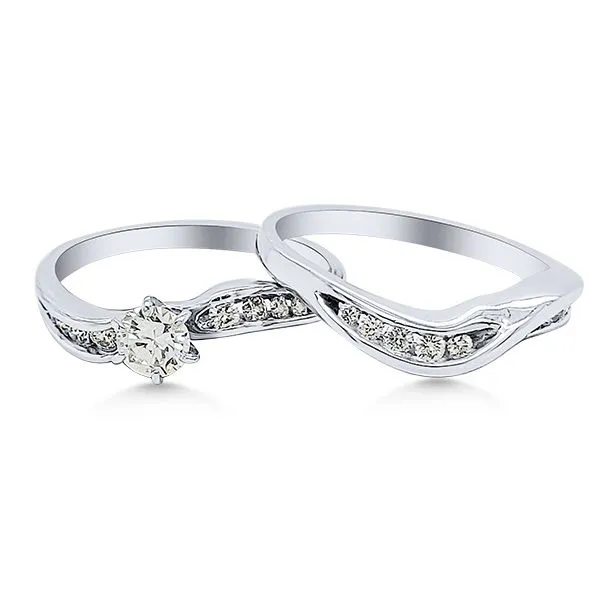 14K Retro Diamond Wedding Set – Estate Image 2 Goldmart Jewelers Redding, CA
