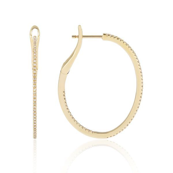 14K Elongated Medium Hoop Earrings by Luvente Goldmart Jewelers Redding, CA