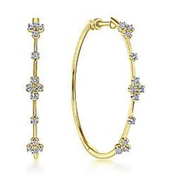 Classic, 14K Prong Set Hoop Earrings by Gabriel Goldmart Jewelers Redding, CA