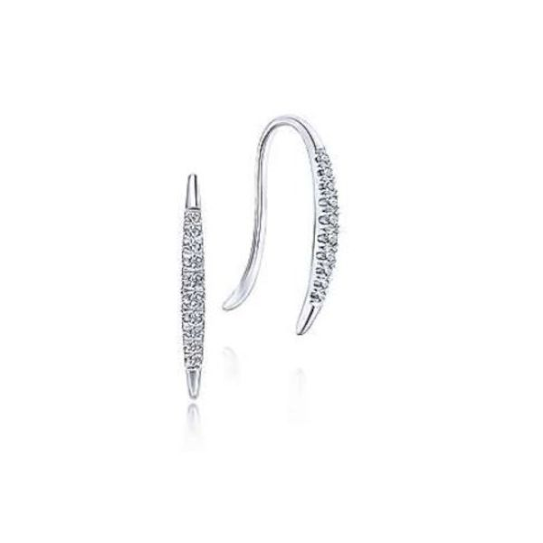 Elegant, 14K Tapered Threaded Drop Earrings by Gabriel Goldmart Jewelers Redding, CA