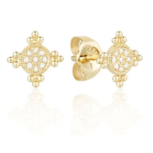 14K Button Earrings by Luvente Goldmart Jewelers Redding, CA