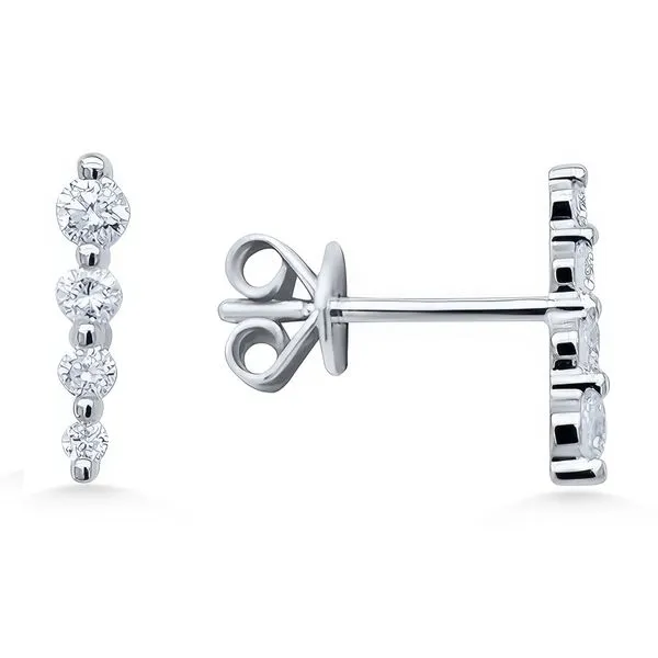 14K Graduated Line Diamond Stud Earrings by Luvente Goldmart Jewelers Redding, CA