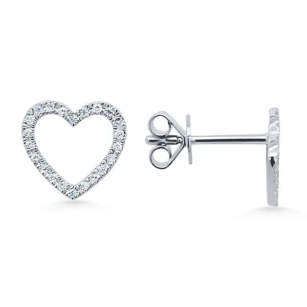 14K Diamond Heart Stud Earrings by Luvente Goldmart Jewelers Redding, CA