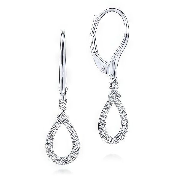 14K Dangle Pear Shaped Drop Earrings by Gabriel & Co. Goldmart Jewelers Redding, CA