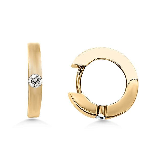 14K Mid-century Modern Small Hoop Earrings - Estate Goldmart Jewelers Redding, CA