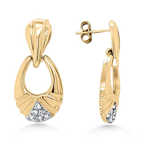 14K Diamond Dangle Earrings (Estate) Goldmart Jewelers Redding, CA