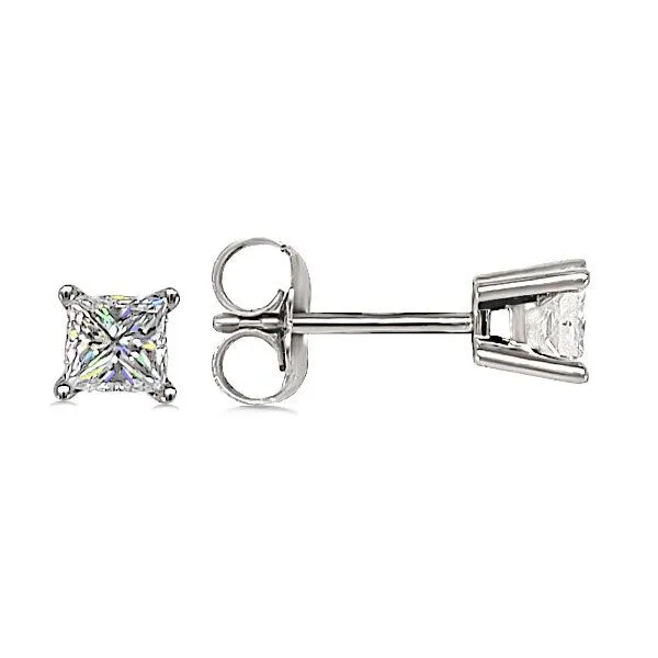 14K Princess cut Diamond Stud Earrings by Facets of Fire Goldmart Jewelers Redding, CA